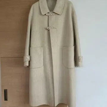 베이지 더플 코트 울 혼방
