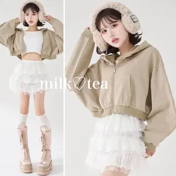 택 포함 새상품 다리치 유즈드 룩 후드 맨투맨 베이지