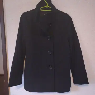 INDIVI 블랙 피 코트 5 버튼