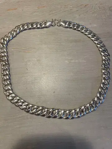 실버 체인 목걸이 후크식