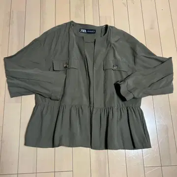 ZARA 올리브 노카라 자켓