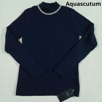 Aquascutum 울 100% 니트 하이넥