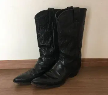 저스틴 가죽 웨스턴 부츠 7 1/2 B 블랙