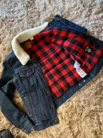 데님 자켓 보아 옷깃 XS 빨검 체크