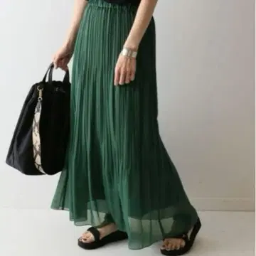 FRAMeWORK 프레임워크 베이지 플리츠 롱 스커트 36