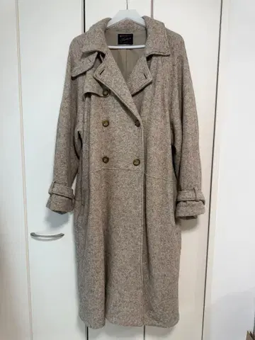 울 혼방 하이넥 롱 코트