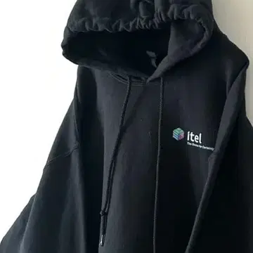 길단 itel 맨투맨 후드티 L 블랙 검정 구제 의류