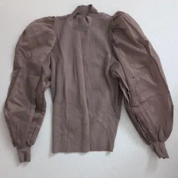 FRAY I.D 퍼프 슬리브 니트 스웨터 베이지