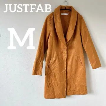 JUSTFAB 오렌지 롱 코트 [M] 숄카라 안감 없음