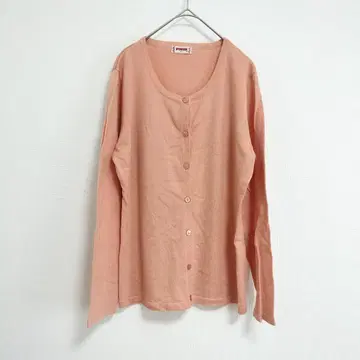 MCGREGOR 가디건 L 핑크 로고 자수 니트 롱 시즌