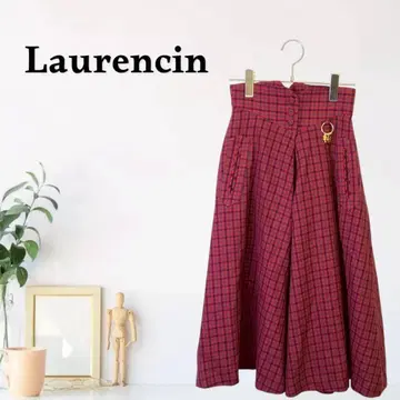 zG584 [ S ] Laurencin 서큘러 스커트 체크 무늬