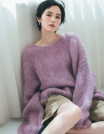 mici 라벤더 니트 스웨터 F 사이즈