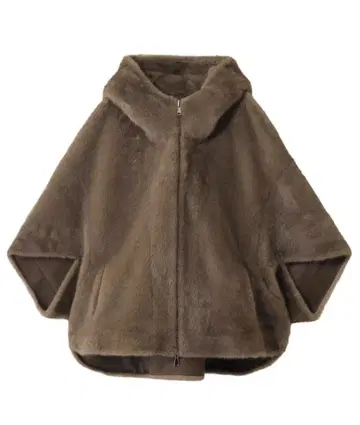 브라운 플리스 자켓 후드 부착