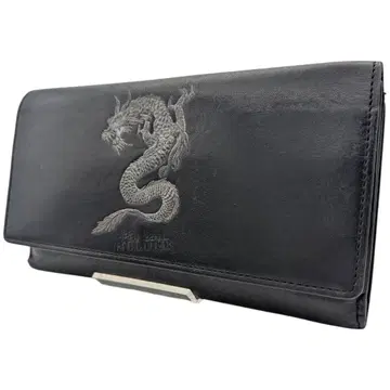장 폴 고티에 블루 드래곤 지갑 용 패턴 카빙 가죽 대용량