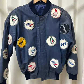 renoma 항공사 엠블럼 가죽 자켓