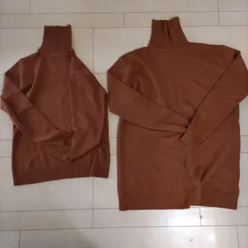 페어 브라운 터틀넥 니트 L 3L