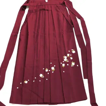 꽃 자수가 예쁜 크림슨 컬러 하카마 1회 착용 새상품급 졸업식