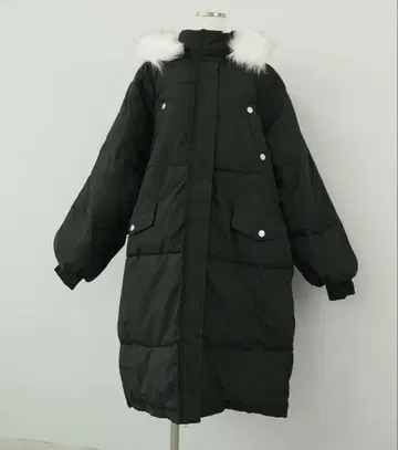 롱 다운 롱 패딩 한국 후드 다운 코트