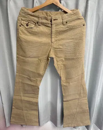 y2k 플레어 팬츠 베이지 구제 의류