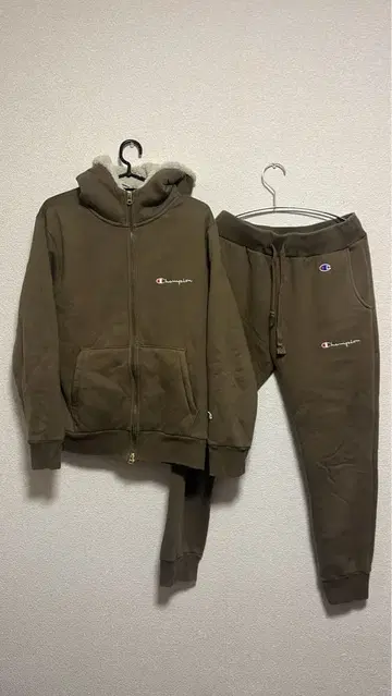 Champion 브라운 후드 부착 후드티