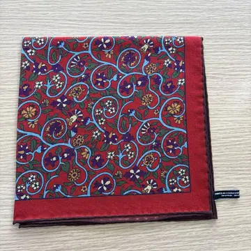 꽃무늬 포켓 치프 울 실크 혼방