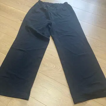 시선당 블랙 허리밴딩 와이드 팬츠