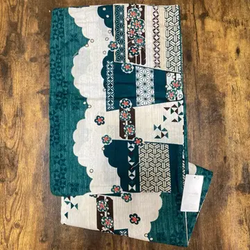 유카타 그린 린넨 잎 기하학