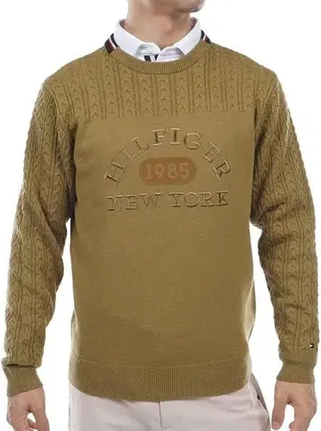 타미힐피거골프 케이블 크루넥 스웨터 XL/BE