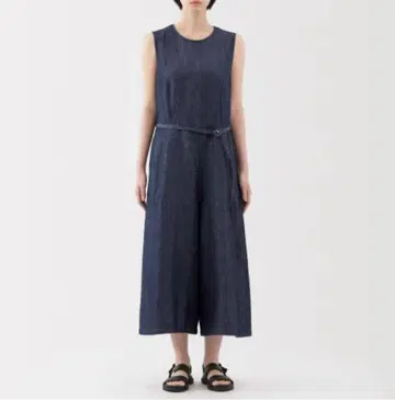 무인양품 헴프 혼방 데님 점프수트 M 사이즈