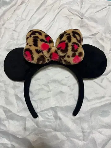 레오파드 무늬 리본 디즈니 머리띠