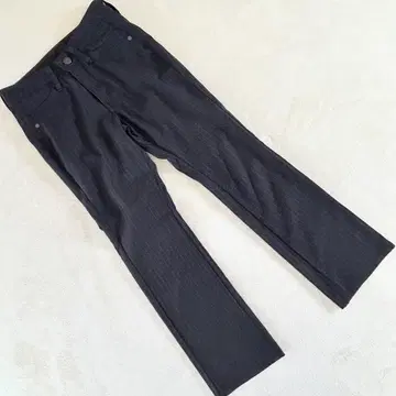 IDEO 스트레치 슬랙스 팬츠 일본제 핀스트라이프 블랙 XS