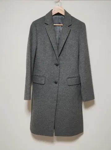 유니클로 그레이 울 혼방 롱 코트