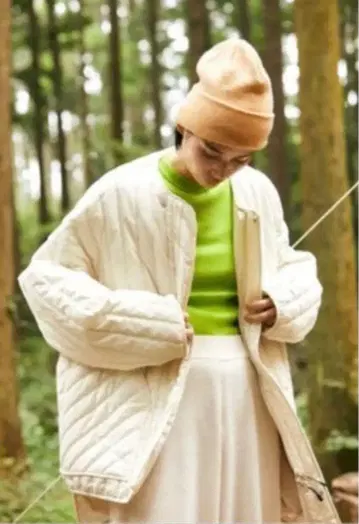 nigonstans 아이보리 퀼팅 다운 자켓