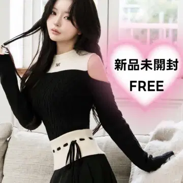 미개봉 새상품 다리치 darich 숄더 오픈 니트 셋업 F 블랙