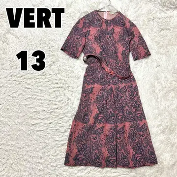 VERT (13) 벨트 포함 페이즐리 원피스 일본제