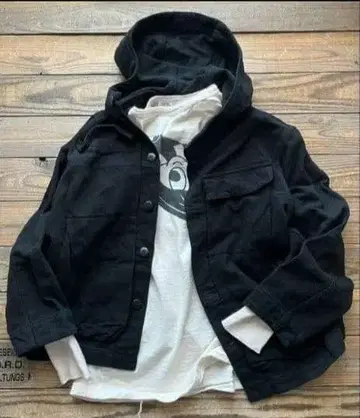 TIGRE BROCANTE 코튼 후드 부착 자켓 블루종 블랙