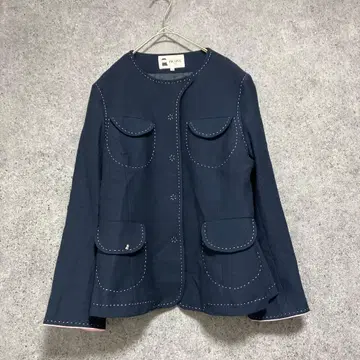 PICONE 피코네 울 노카라 자켓 네이비 38