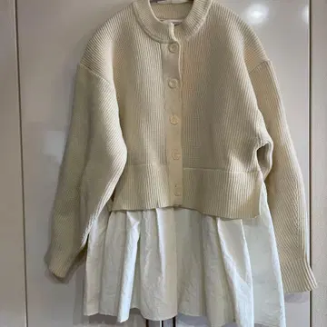 [새상품급] ELENCARE DUE 아이보리 튜닉 가디건