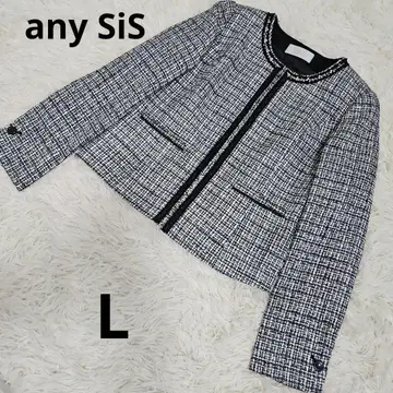 애니시스 포멀 노카라 트위드 자켓 사이즈 3 L