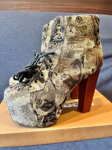 JEFFREY CAMPBELL 고양이 패턴 여성용 부츠