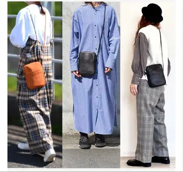 Rinori 심플 고급 천연 가죽 미니 숄더백 (세로형) 그레이지