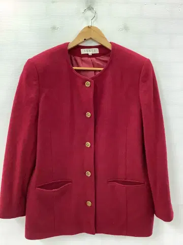 11.13 A5P 아가사 노카라 자켓 골드 버튼 와인 레드