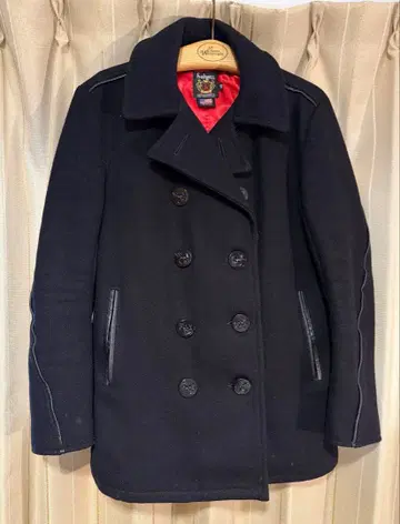 Schott 울 피코트 네이비 40