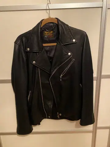 Sheep Leather 더블 라이더 자켓 417 블랙