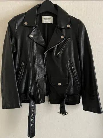 beautiful people 블랙 가죽 라이더 자켓