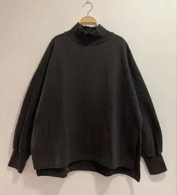 2023AW 테리 양기모 하이넥 슬릿 풀오버