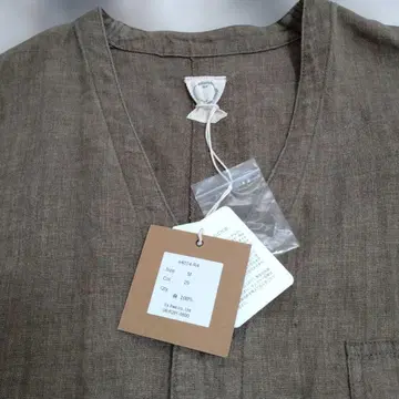 에코로 빈티지 9번수 린넨 노카라 라이트 자켓 M 사이즈