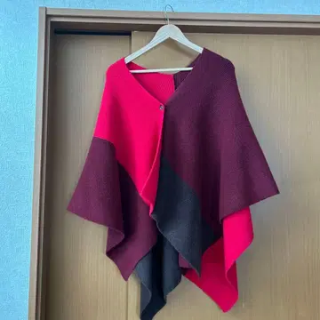 유니클로 수플레얀 2WAY 스톨 와인색 빨간색 판초풍 여성용