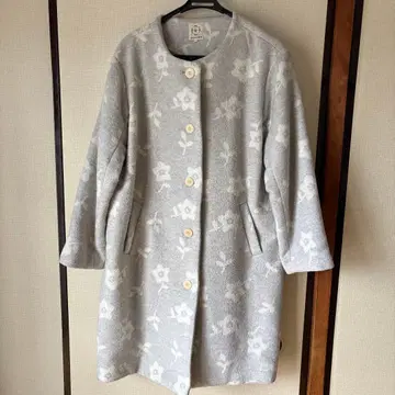 SM2 꽃무늬 그레이 롱 코트