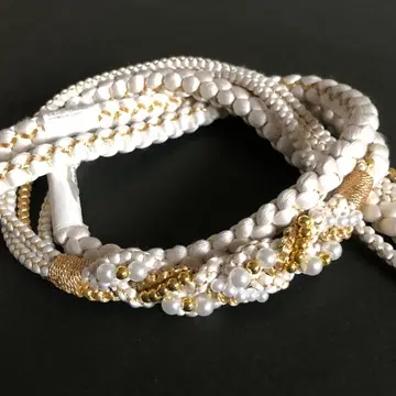 후리소데용 허리띠 순수 실크 화려한 펄 장식 포함 45WH 새상품